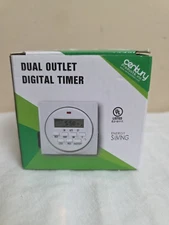 New Century Dual Outlet Digital Timer – 8 On/Off Settings, Lights-Sprinkler-etc 