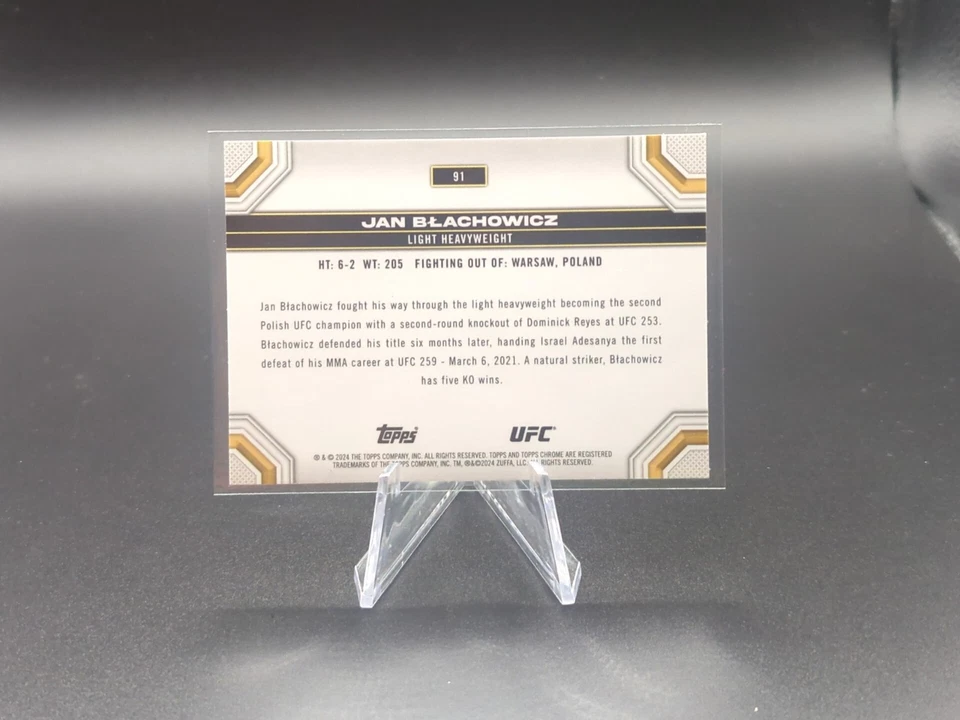 JAN BLACHOWICZ 2024 Topps Chrome UFC Negative Refractor  #91 Mint Condition  - Image 2 of 2