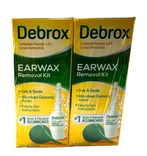 Debrox EarWax Removal Kit: Rubber Ear Bulb Syringe/0.5 fl.oz. Ear Drops - 4 PACK