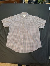 Wrangler Rugged Wear Men's Plaid Button Up Short Sleeved Shirt. Size XL