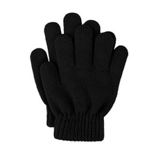 5 Colors Kids Magic Gloves Full Fingers Knit Gloves for Kids Boys Girls Black