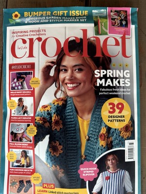 Inside Crochet Magazin #177 2025 Frühling Fabrikat: 39 Designer Anleitungen + Buch & Haken