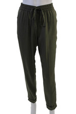 Joie Unisex Jogger Pants Army Green Viscose Silk Drawstring Inseam 29 Size S