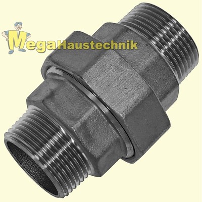 Edelstahl Gewinde Fitting Verschraubung flach dichtend mit Außengewinde Dichtung