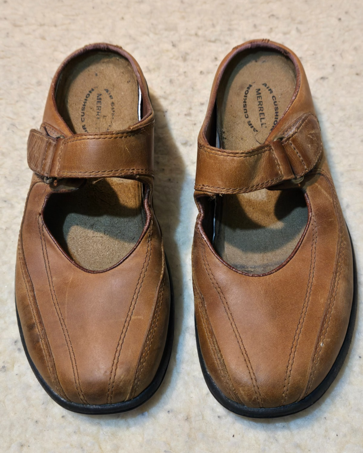 Merrell Topo pochette cervo marrone pelle mules zoccoli scarpe comode taglia 7 5