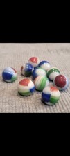 10 Vintage Marble King Rainbow Marbles. Multi-colored. 5/8. Near Mint Condition