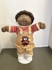 Vintage 1984 Cabbage Patch Kids Doll Head Mold #3 Brown Eyes China Teddy Outfit