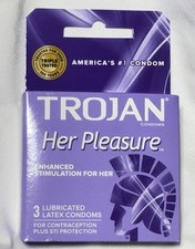 Trojan Her Pleasure Sensations Lubricated Condoms - 3 Pack