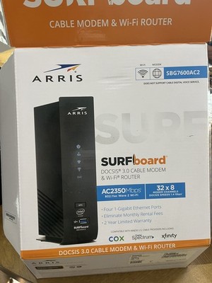 ARRIS SURFboard SBG7600AC2 DOCSIS 3.0 Cable Modem & AC2350 WiFi Router Combo