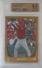 2011 Mike Trout Bowman Chrome Gold Refractor RC- BGS 9.5 Gem Mint... 17/50