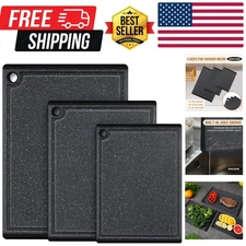 Plastic Cutting Boards for Kitchen, 3-Piece Large Cutting Board Set Dishwashe...