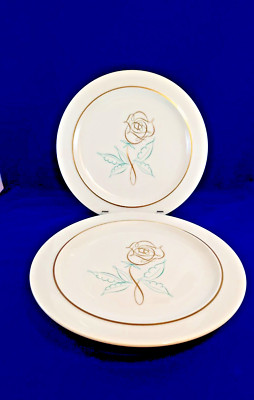 BAVARIA GERMANY, EASTERLING SPENCERIAN ROSE  2 DINNER PLATES 10 1/2''  EXCELLENT