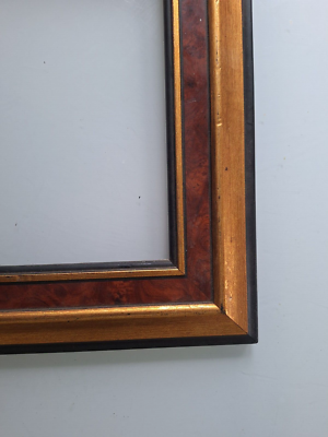 CADRE BOIS DORE SOUS VERRE RELIGIEUX FRAME PICTURE ON WOOD