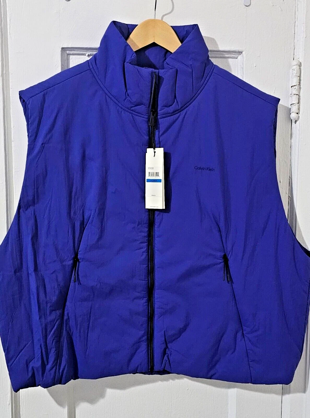 Calvin Klein Electric Blue Pockets Full Zip Vest Men’s Size XL New with tag $128