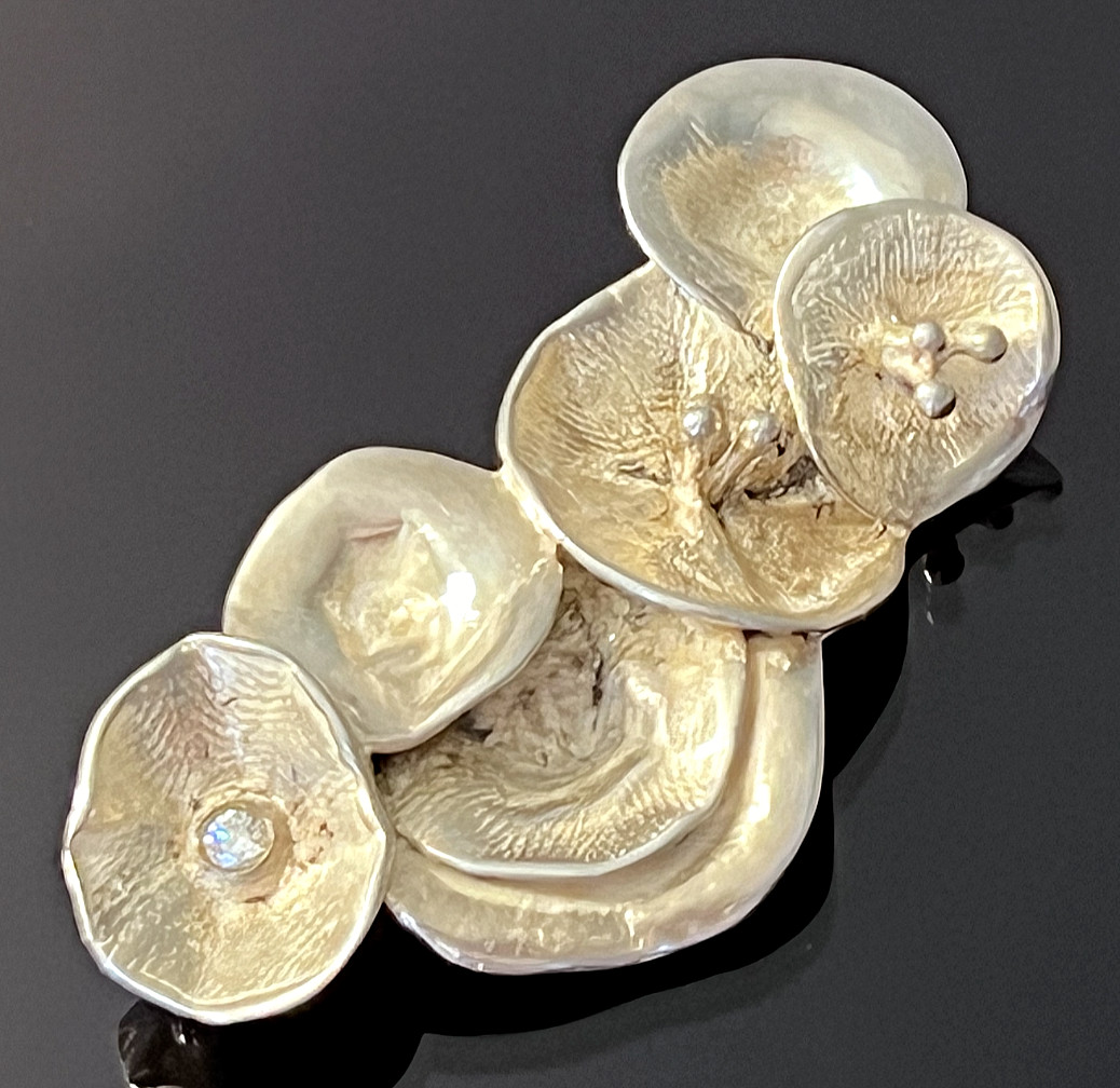 SOLID CAST MODERNIST 925 STERLING SILVER LILY PAD… - image 10
