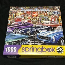 Springbok DREAM GARAGE 1000 Piece Puzzle Corvette Mustang Camaro Coca Cola