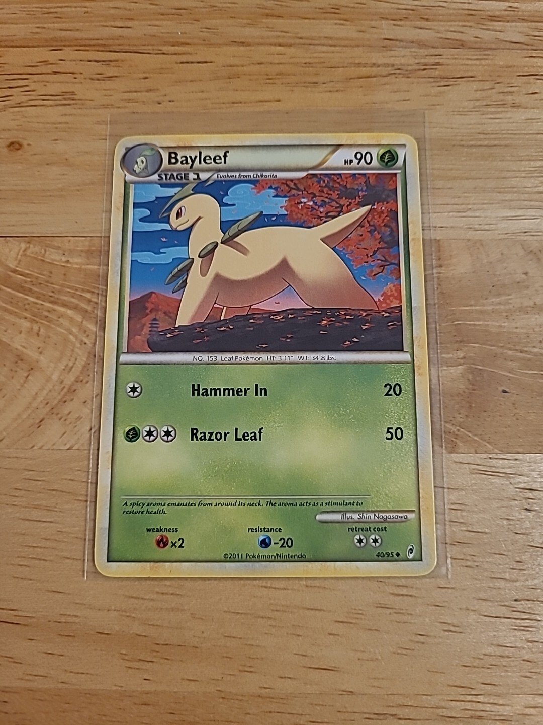 Bayleef 40/95 2011 Call of Legends Set Pokemon Card Uncommon - Vlp