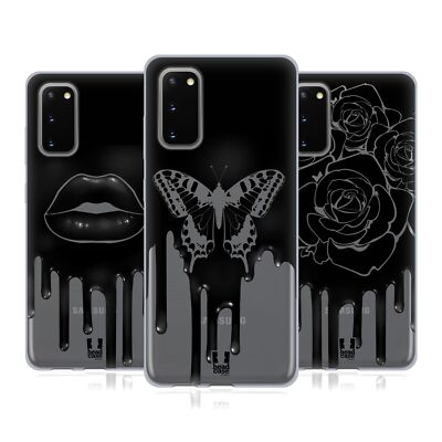 HEAD CASE DESIGNS SCHWARZE TROPFEN SOFT GEL HANDYHÜLLE FÜR SAMSUNG HANDYS 1
