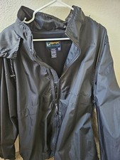 EBTEK Eddie Bauer Black Jacket Windbreaker Men  s Size LARGE ZIP UP