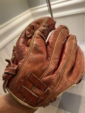 Vintage RHT Sears Baseball Glove Pro Style Pocket Top Grain Cowhide 16122 Red