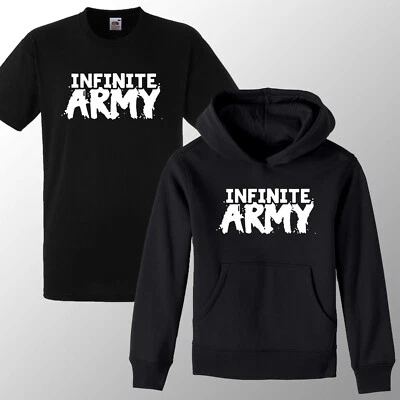 Kids Infinite Lists Army Youth Hoodie Infinite Merch T Shirt Boys Girls 3-12yrs - Image 1 of 3