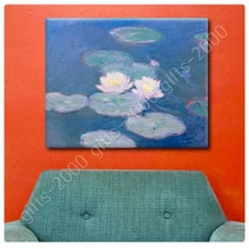 Water Lilies by Claude Monet | Ready to Hang Canvas | Wall art picture giclee