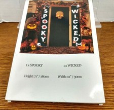 Halloween 71" x12" Hanging Front Door Porch Indoor/Outdoor Spooky/Wicked Banner