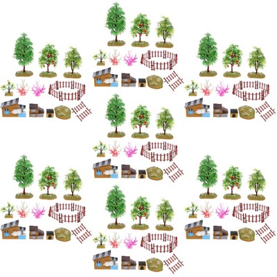  7 Sets Treehouse -Szenenmodell Kleinkind Spielzeug-Requisite Modellzaun