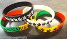 MARIJUANA WEED GANJA LEAF RASTA HIPPY SIGN UNISEX RUBBER WRIST BRACELET BAND UK