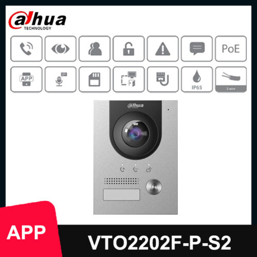 Dahua 2Wires IP Villa Video Intercom VTO2202F-P-S2 Two-way Audio PoE Mobile APP - Afbeelding 1 van 10