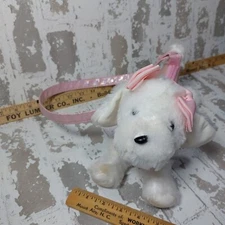 GMA Accessories White & Pink Puppy Dog Purse 10" x 9" Plush Stuffed Animal Toy