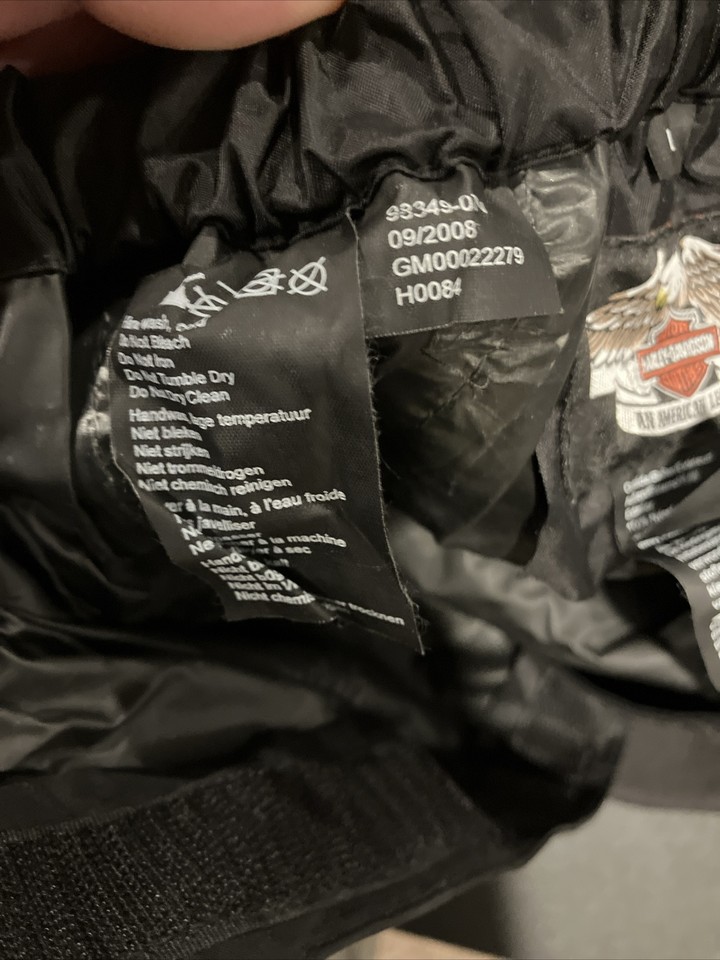 Harley Davidson Rain Gaiter Boot Cover Sz L Black Reflective Logo Lug