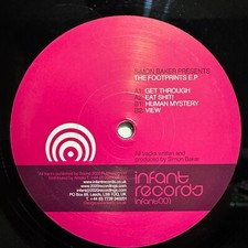 SIMON BAKER - THE FOOTPRINTS E.P. (VINYL EP)  2005!!  RARE!!  INFANT RECORDS 001