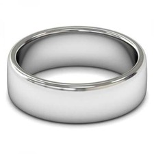 14ct White Fairtrade Gold 7mm Deluxe Cushion Court Wedding Ring
