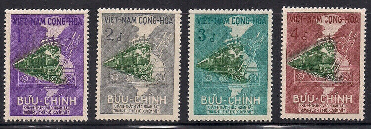 Vietnam-S.  1959  Sc # 116-19  Locomotives   MNH   (1-026)