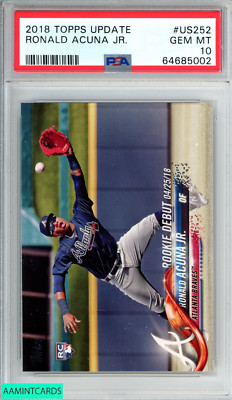 2018 TOPPS UPDATE RONALD ACUNA JR #US252 ROOKIE RC ATLANTA BRAVES PSA 10 GEM MT