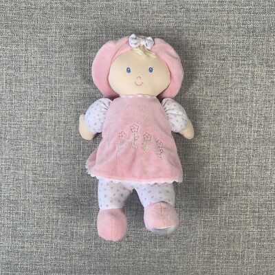 Kids Preferred First Baby Doll Lovey Pink Plush Toy Flowers blue eye blonde 2010
