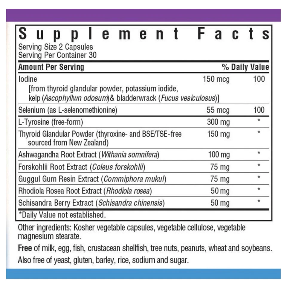 Bluebonnet Targeted Choice Thyroid Boost 60 Veg Capsules - Image 4 of 4