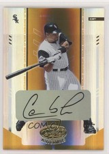 2004 Leaf Certified Materials Gold Mirror Auto 9/25 Carlos Lee #38 Auto uk2