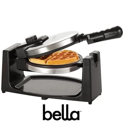 BELLA Classic Rotating Belgian Waffle Maker with Nonstick Plates Removable Drip