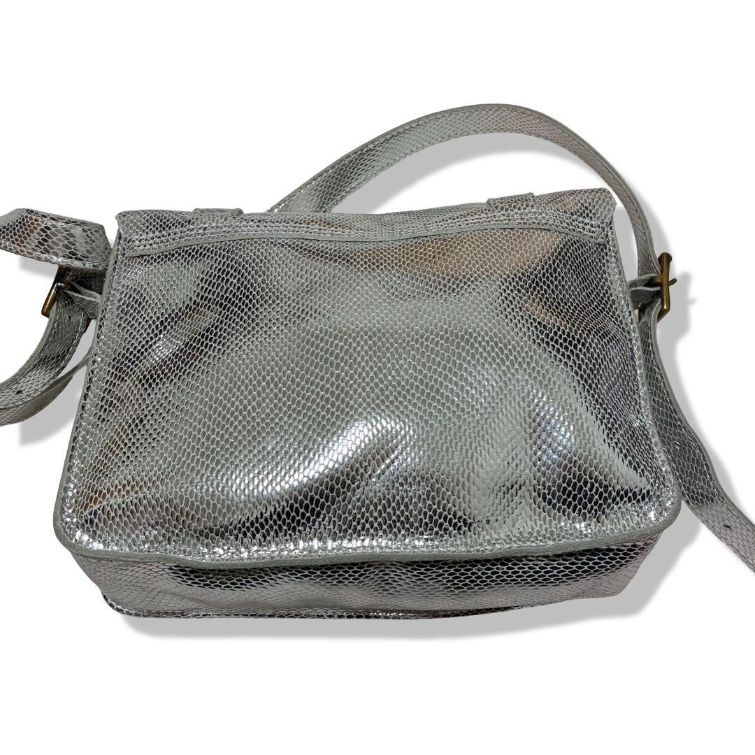 DR MARTENS Messenger Bag Python Silver Vintage Au… - image 17