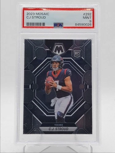 CJ STROUD 2023-24 MOSAIC ROOKIE FOOTBALL TEXANS RC PSA 9 Q4320