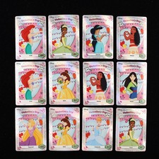 Kakawow Disney Princess Valentine's Day Foil Trading Card Lot 12Pcs