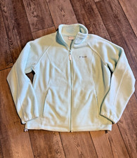 Columbia Benton Springs Full Zip Fleece Jacket Baby Blue Womens Size XL