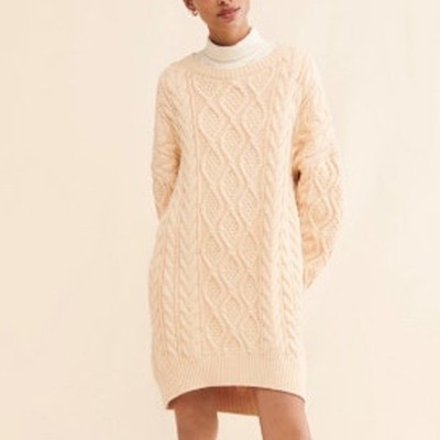 Mare Mare x Anthropologie Beige Long Sleeve Sweater Dress Size L