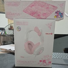 New Razer Kraken Kitty V2 USB Gaming Headset Hello Kitty w/ matching mouse pad