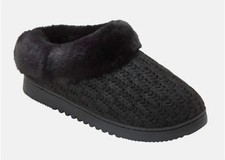 Dearfoams Women's Slippers - BLACK Womens Large 9-10 Memory Foam