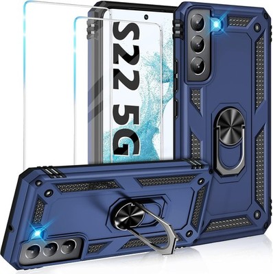Samsung Galaxy S22 5G Case with Built in Screen Protector Heavy Duty Armor Blue