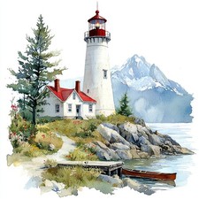 Wandbild Leuchtturm Landschaft Maritim Deko Bild Wanddeko Dekofliese Wandfliese