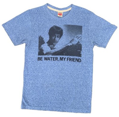 HOMAGE Bruce Lee Be Water My Friend Graphic T-Shirt Blue Made USA  Size Medium